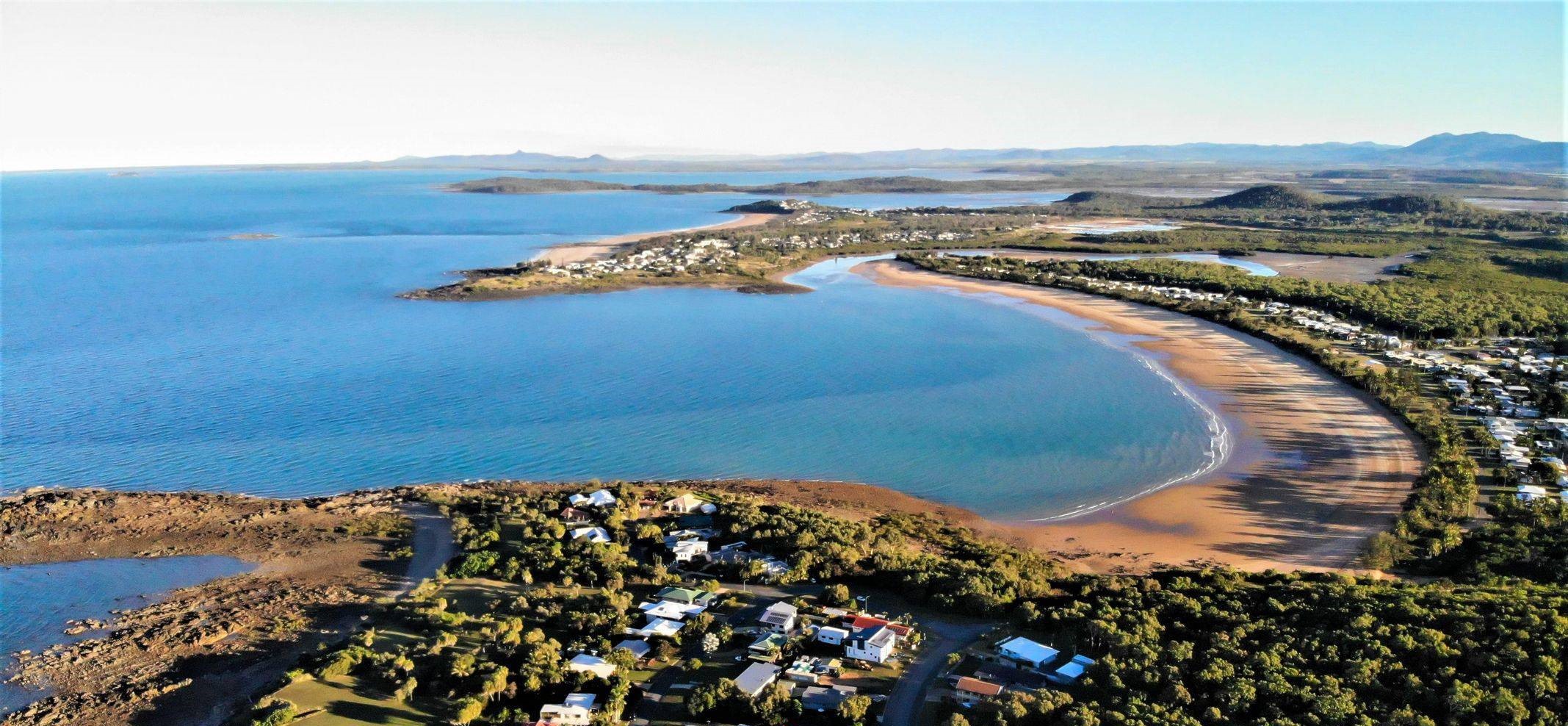 Aerial view of Grasstree beach on Mackay's southern beaches