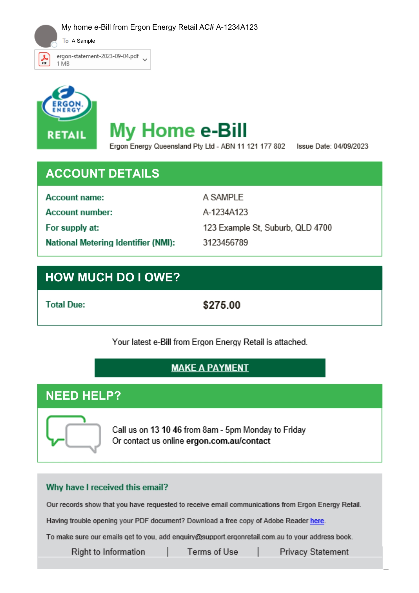 Example Ebill