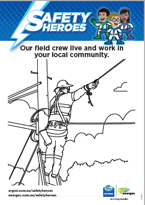 Safety Heroes colouring sheets