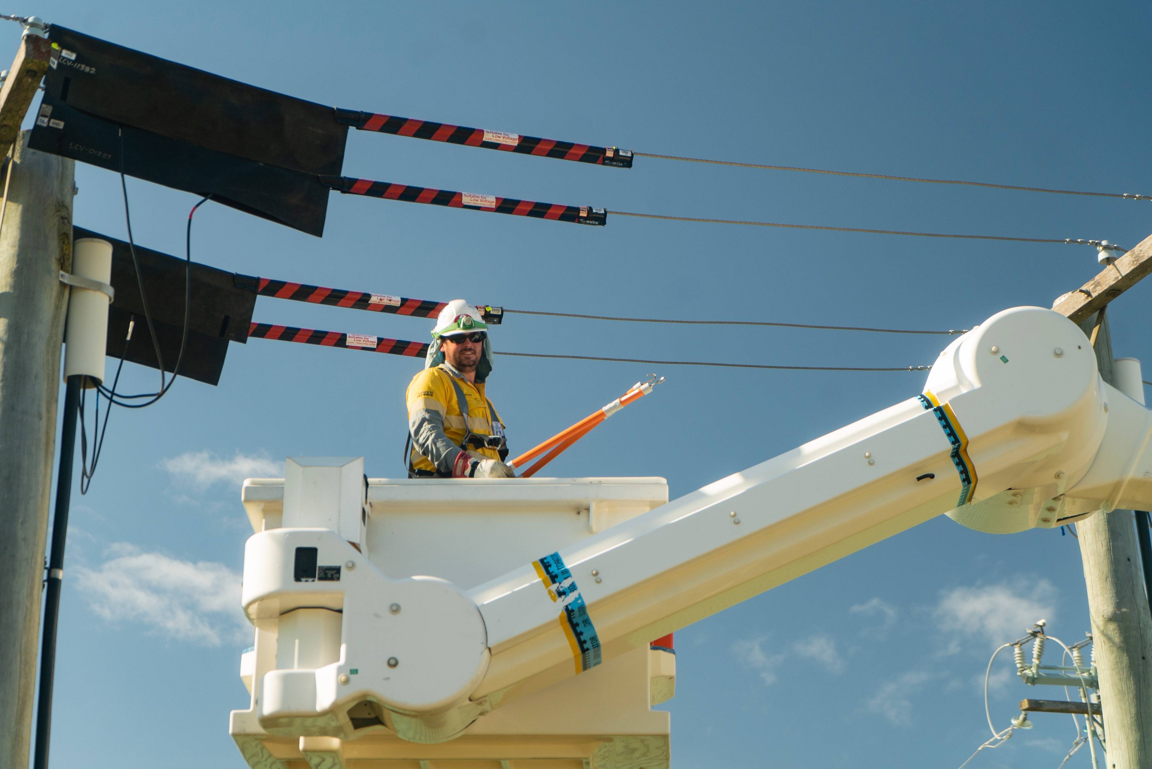 Field crew in EWP bucket