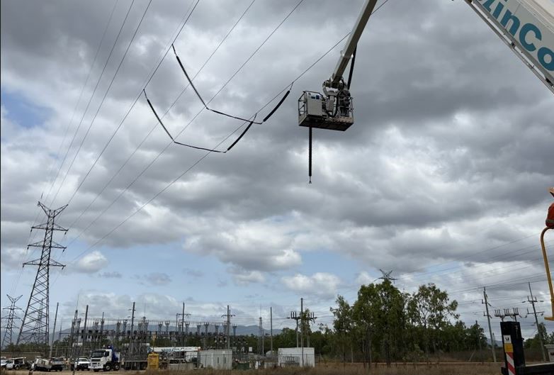 Douglas shire powerlines with crane