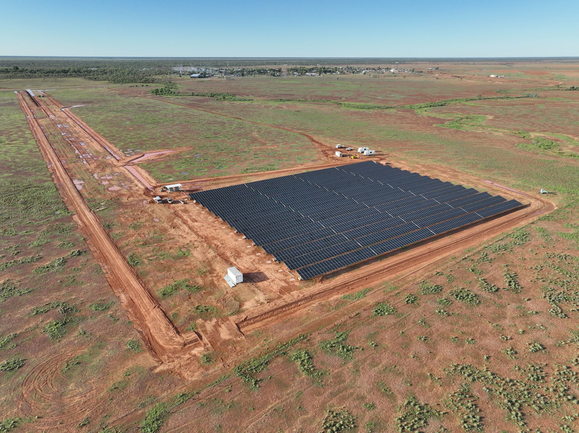 Aerial view of the Boulia solar farm