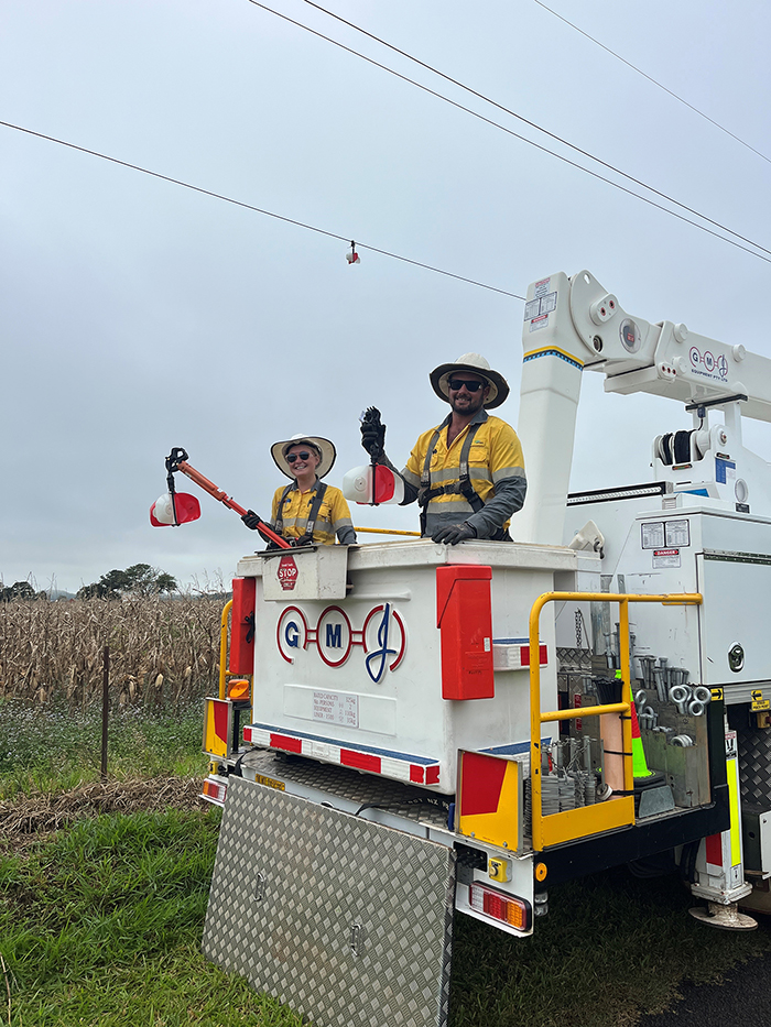 Atherton crew installing rotamarkers