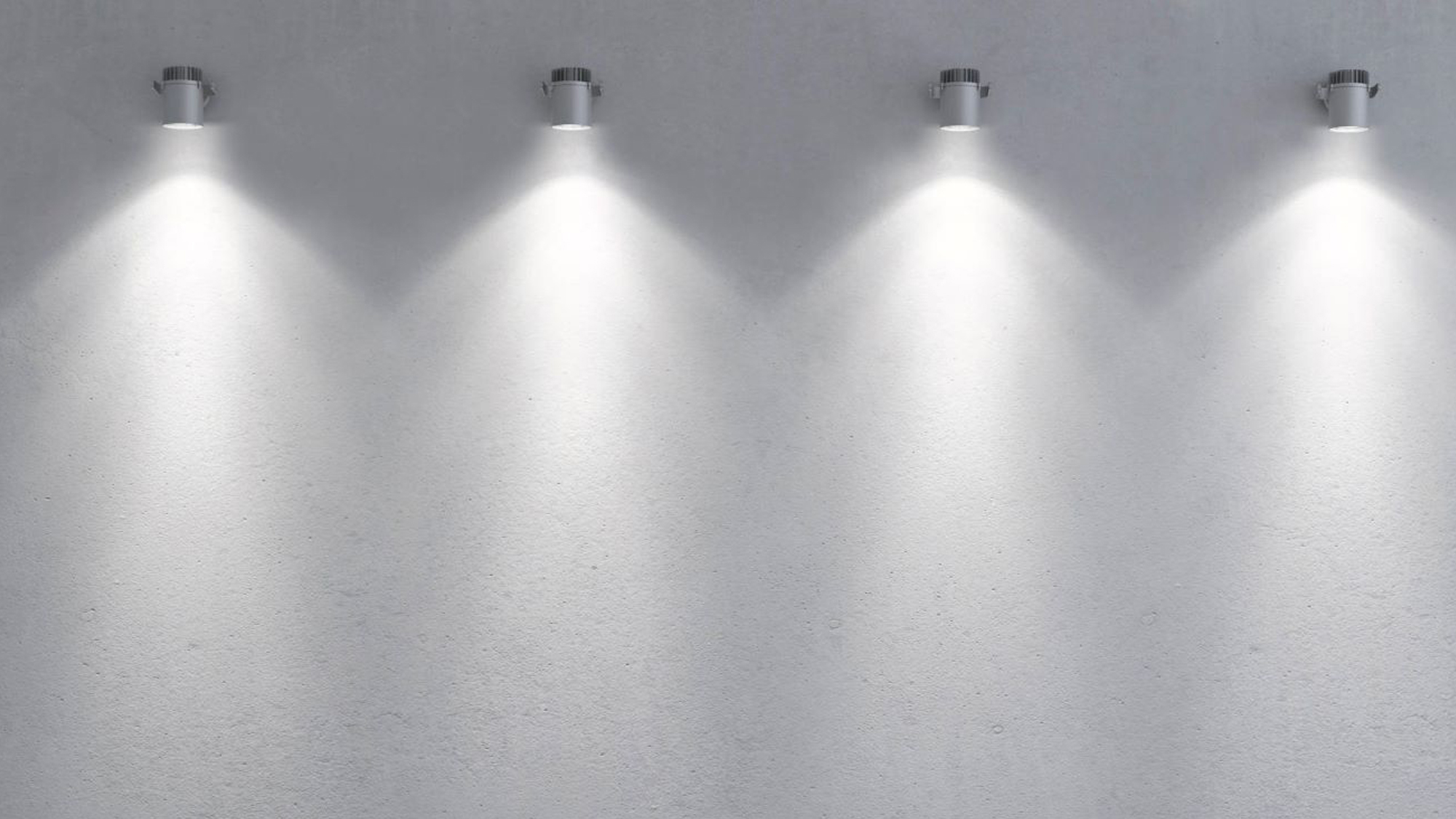 Four lights on grey wall