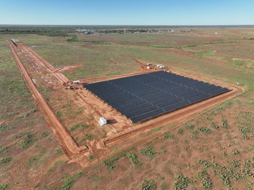 Aerial view of the Boulia solar farm