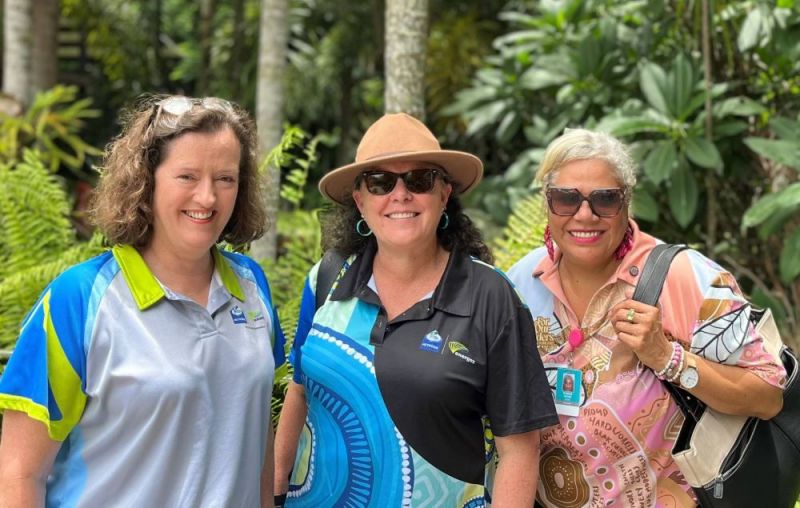 Ergon Energy employee group photo in the rainforest