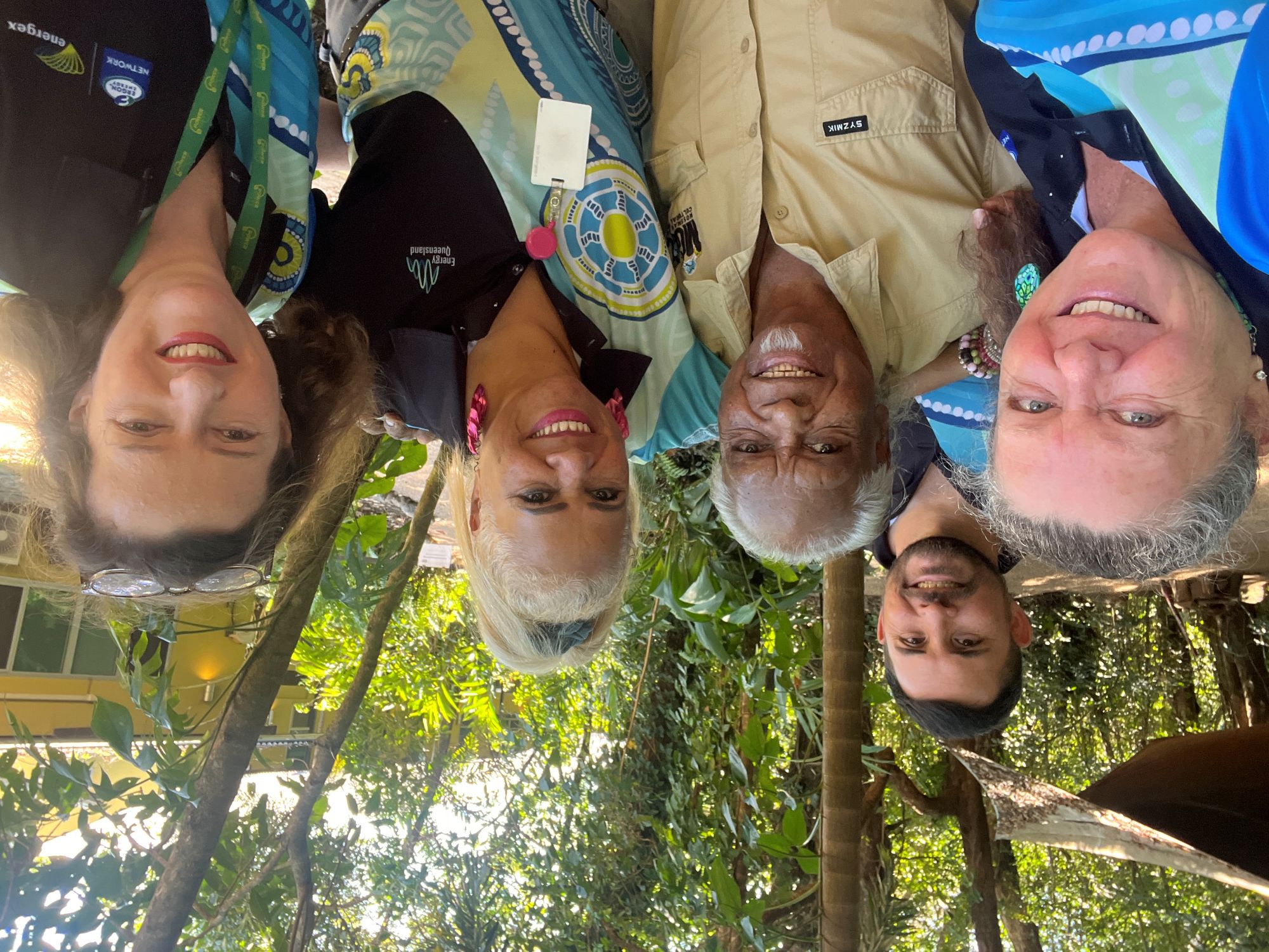 Ergon Energy employees group photo with Uncle Roy Gibson