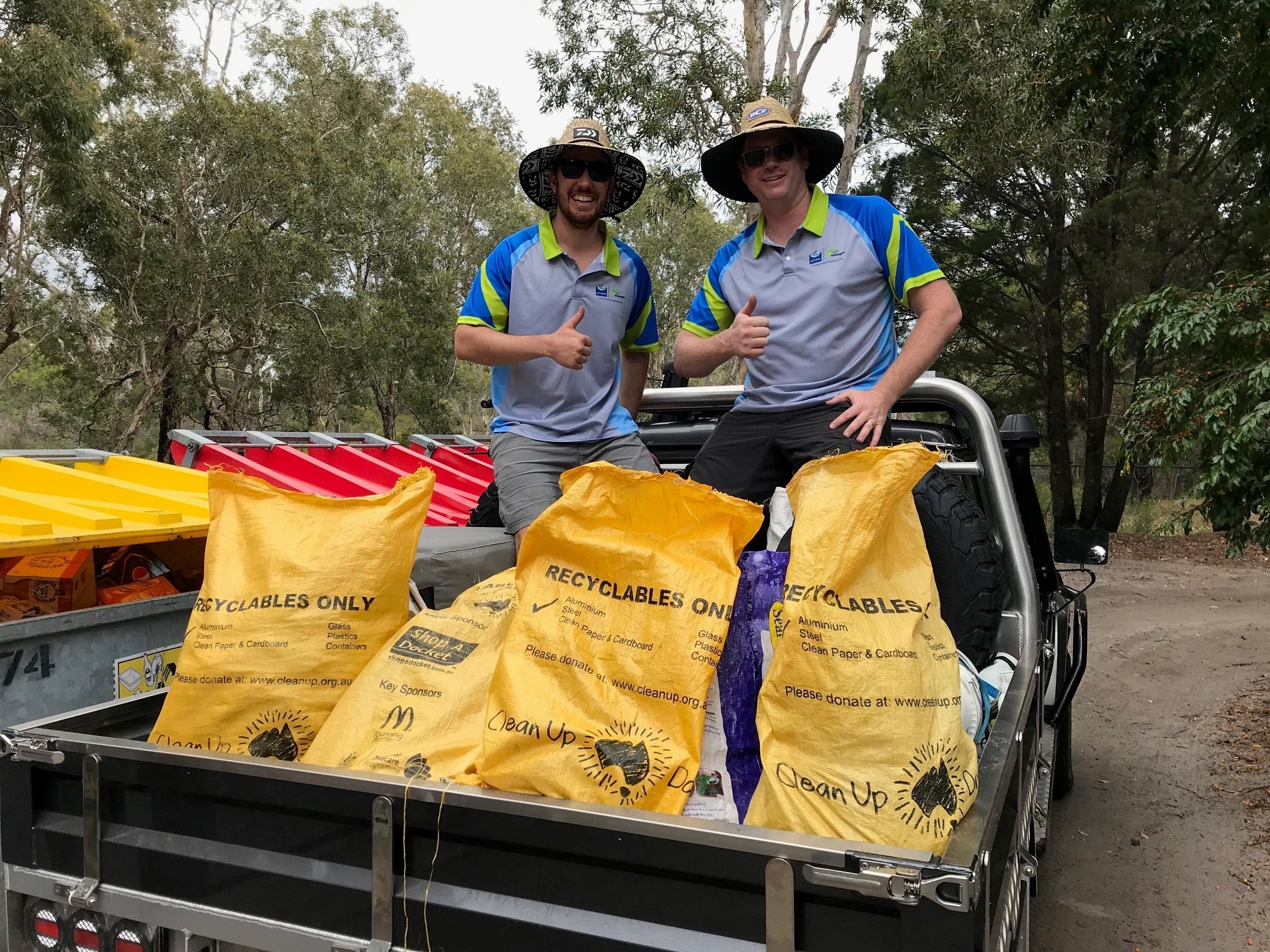 Image of employees volunteering for the Moreton Island clean up