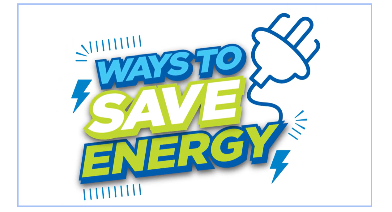 Words of Ways to save energy on white background