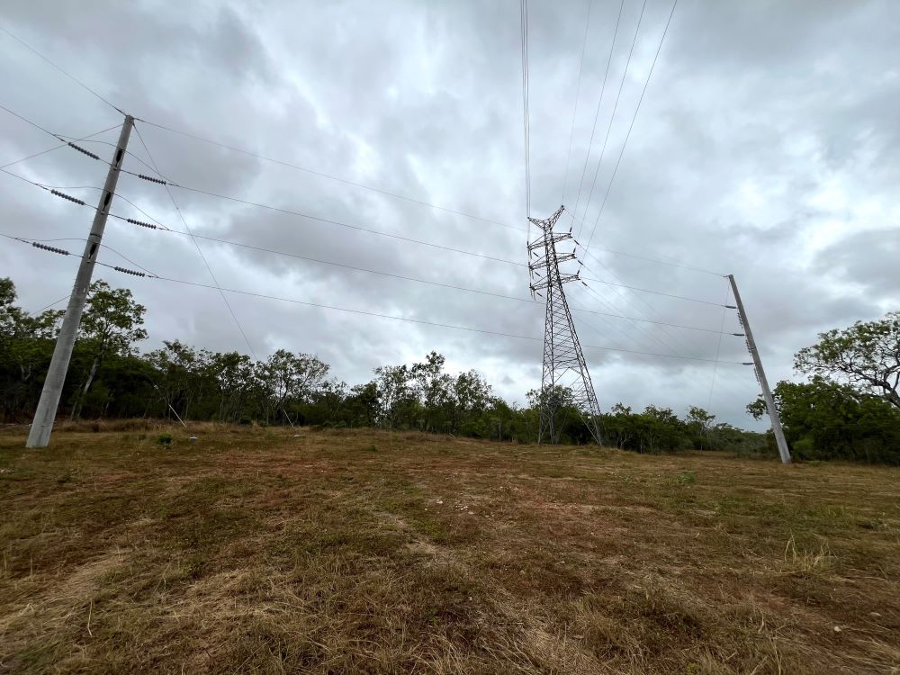 Powerlines in a field